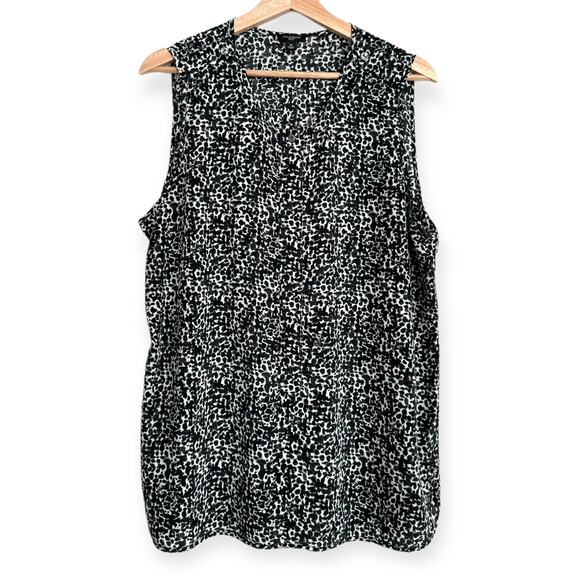 Ann Taylor 100% Silk Sleeveless Tunic Length Popover Blouse Women's Size 16 - Picture 1 of 10